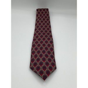 The Custom Shop Mens 100% Silk Tie Red Blue Preppy Retro Hand Tailored 58 x 3.5